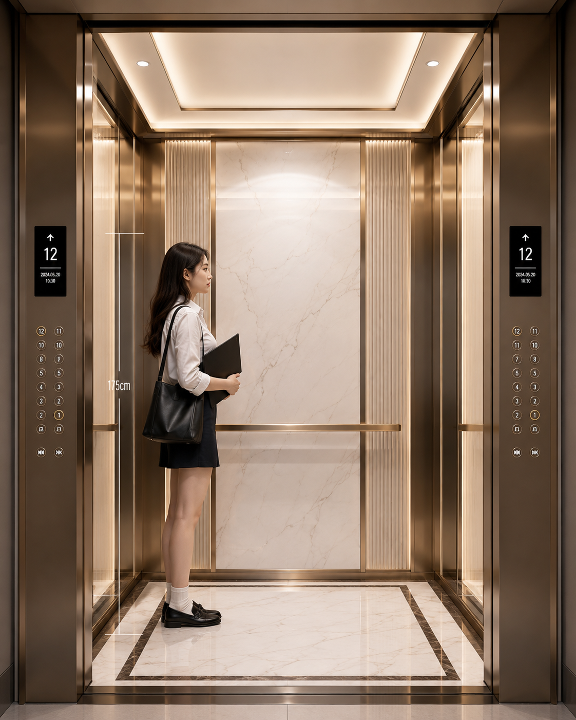 Thang máy 2 mặt bấm tầng